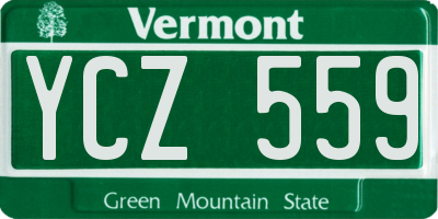 VT license plate YCZ559
