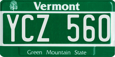 VT license plate YCZ560