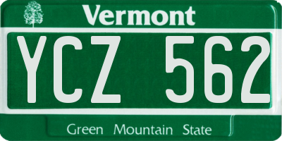 VT license plate YCZ562