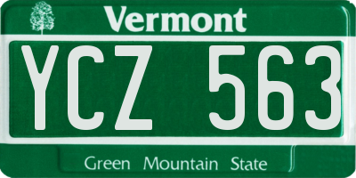VT license plate YCZ563
