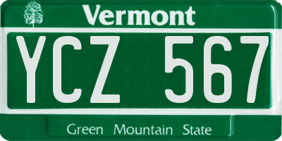 VT license plate YCZ567