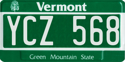 VT license plate YCZ568