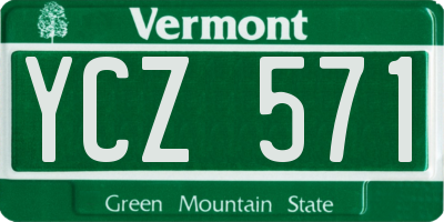 VT license plate YCZ571
