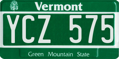 VT license plate YCZ575