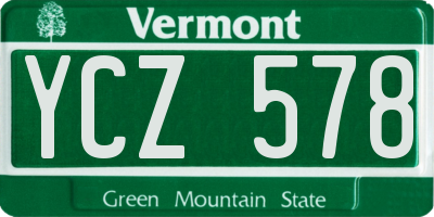 VT license plate YCZ578