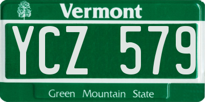 VT license plate YCZ579