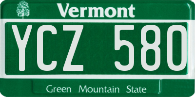 VT license plate YCZ580
