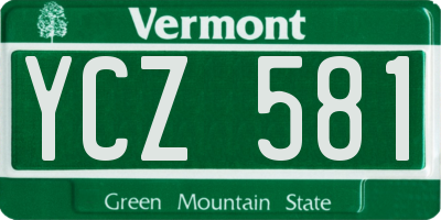 VT license plate YCZ581