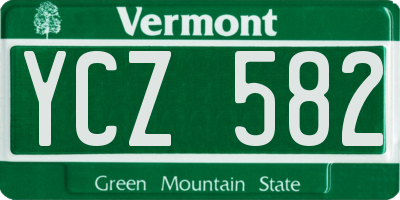 VT license plate YCZ582