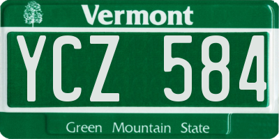VT license plate YCZ584