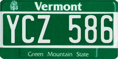 VT license plate YCZ586