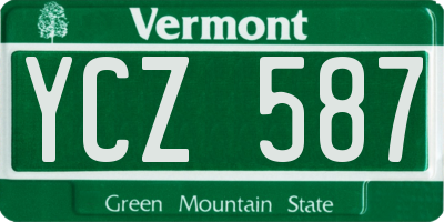 VT license plate YCZ587