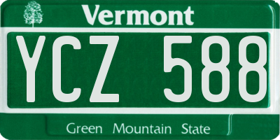 VT license plate YCZ588
