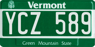 VT license plate YCZ589