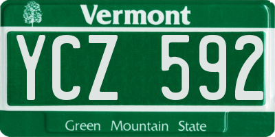 VT license plate YCZ592