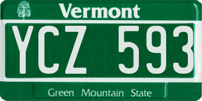 VT license plate YCZ593