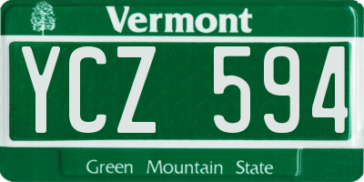 VT license plate YCZ594