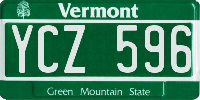 VT license plate YCZ596