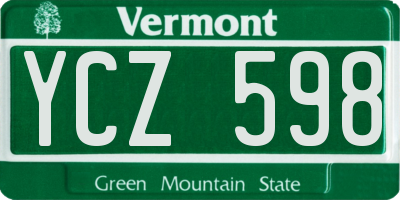VT license plate YCZ598