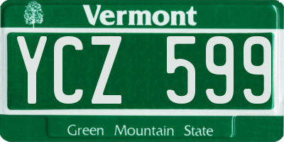 VT license plate YCZ599