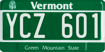 VT license plate YCZ601
