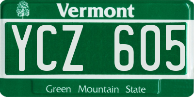 VT license plate YCZ605