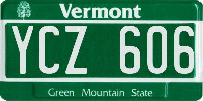 VT license plate YCZ606