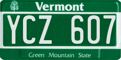 VT license plate YCZ607