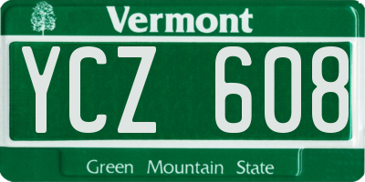 VT license plate YCZ608