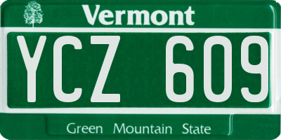 VT license plate YCZ609