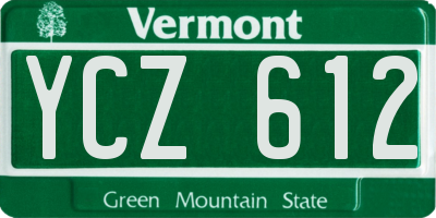 VT license plate YCZ612