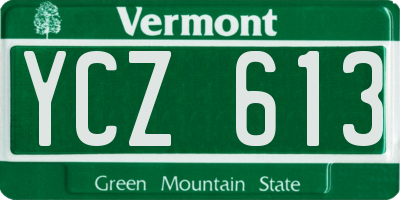 VT license plate YCZ613