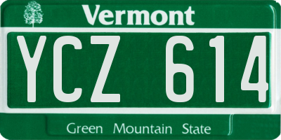 VT license plate YCZ614