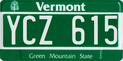 VT license plate YCZ615