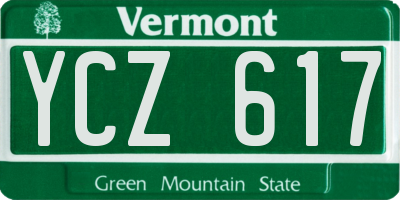 VT license plate YCZ617