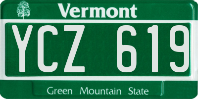 VT license plate YCZ619