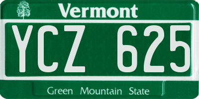 VT license plate YCZ625