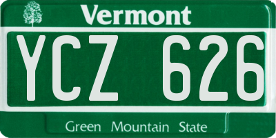 VT license plate YCZ626
