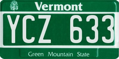 VT license plate YCZ633