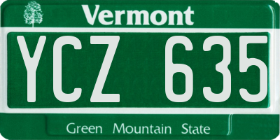 VT license plate YCZ635