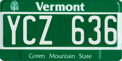 VT license plate YCZ636