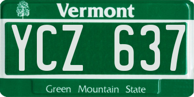 VT license plate YCZ637