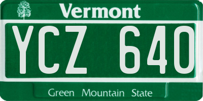 VT license plate YCZ640