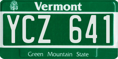VT license plate YCZ641