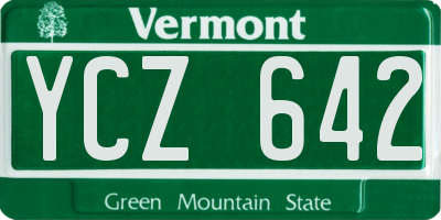 VT license plate YCZ642