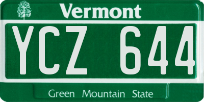 VT license plate YCZ644