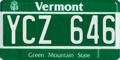 VT license plate YCZ646