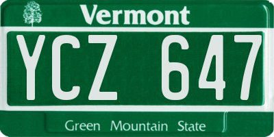 VT license plate YCZ647