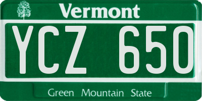 VT license plate YCZ650
