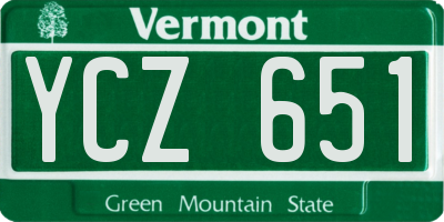 VT license plate YCZ651